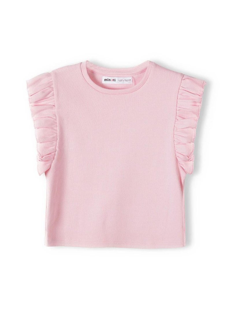 MINOTI Teen Girls Sleeveless Top with Ruffle Shoulders - Image 2