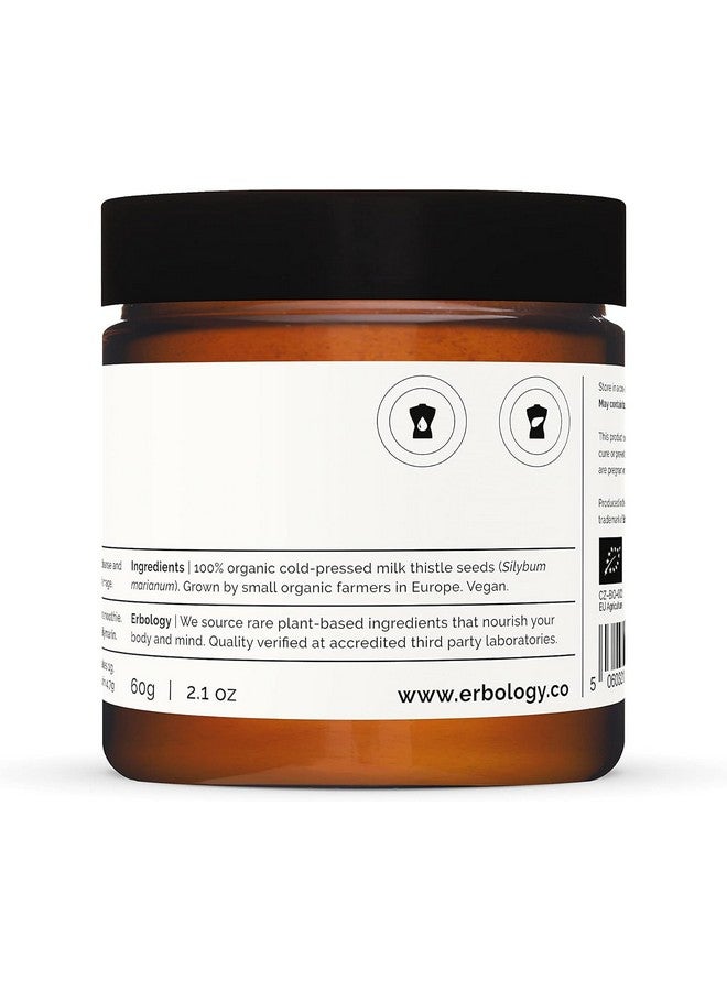 Erbology Organic Milk Thistle Powder 2.1 oz - 20 Servings - 180mg Silymarin per Serving - Liver Health - Cold-Pressed from 100% Milk Thistle Seeds - Sustainably Sourced in Europe - Vegan - GMO-Free - Image 4
