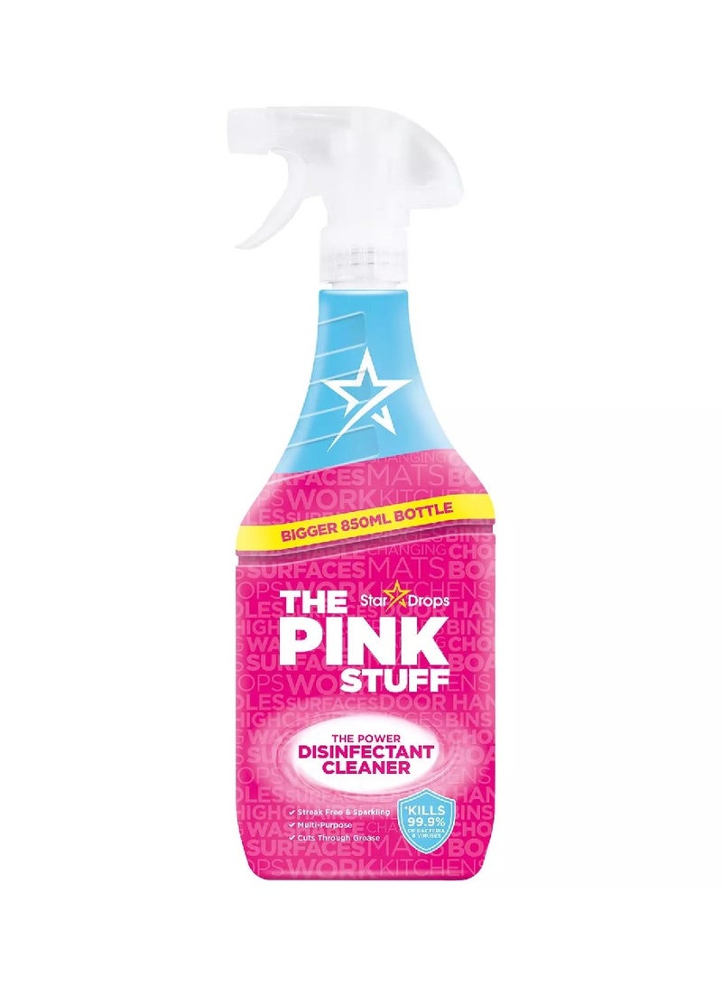 Stardrops The Pink Stuff Power Disinfectant Multi Purpose Cleaner Spray, Streak Free & Sparkling Shine, Cuts through Grease & Grimes, 850ML - Image 1