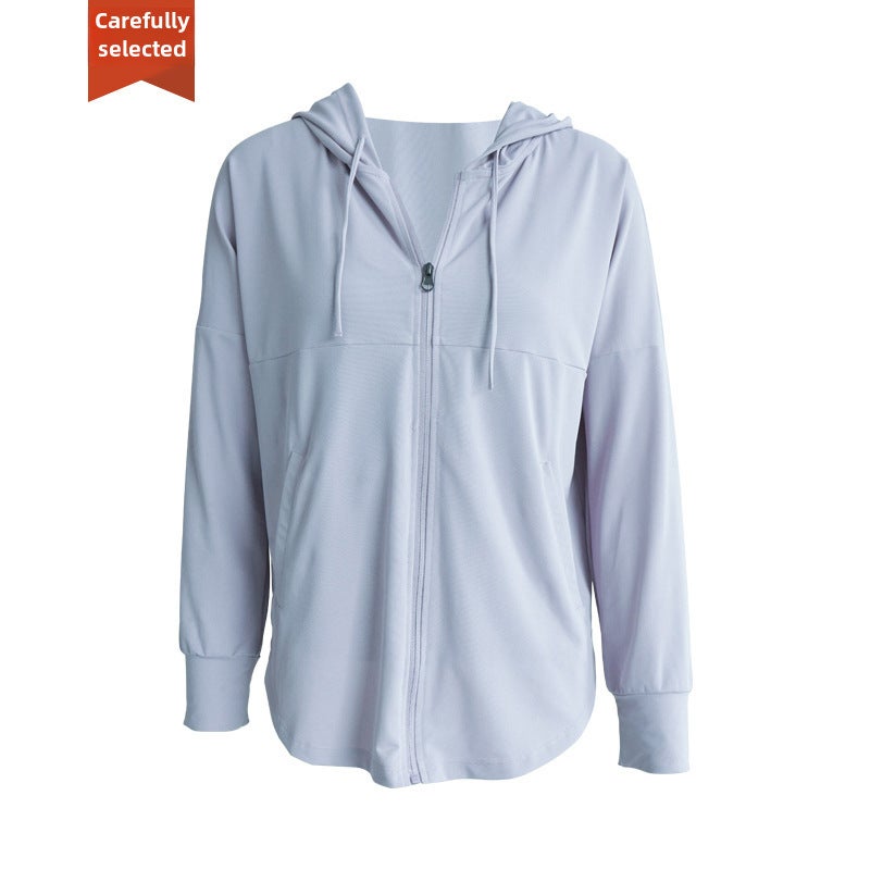 Ningbo Durable Sun-Proof Yoga Hoodie for Women Iceland Blue  - Image 1