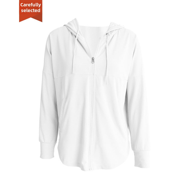 Ningbo Durable Sun-Proof Yoga Hoodie for Women Iceland Blue  - Image 3