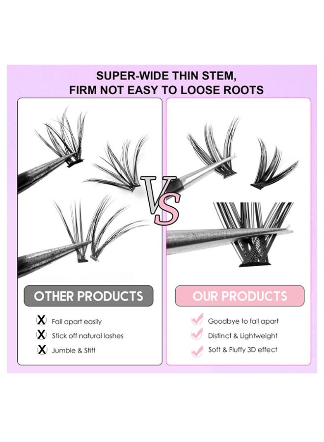 Segmented false eyelash set 240 clusters, 30D 40D Mix Lash Clusters, with Double Headed Glue, Tweezers, and Eyelash Brush, Eyelash Extension Kit, Enlarge Eyes Naturally, Curl Eyelash, DIY Eyelashes - Image 3