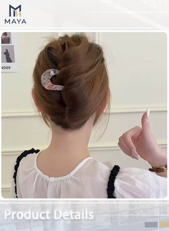 Maya 1pcs Vintage U Shaped Hairpin Acetic Acid Barrettes Bun Hair Stick - Image 3