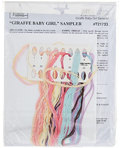 Tobin Giraffe Girl, 11 x 14 Counted Cross Stitch Kit, Multi, Multicolor (T21733) - Image 2