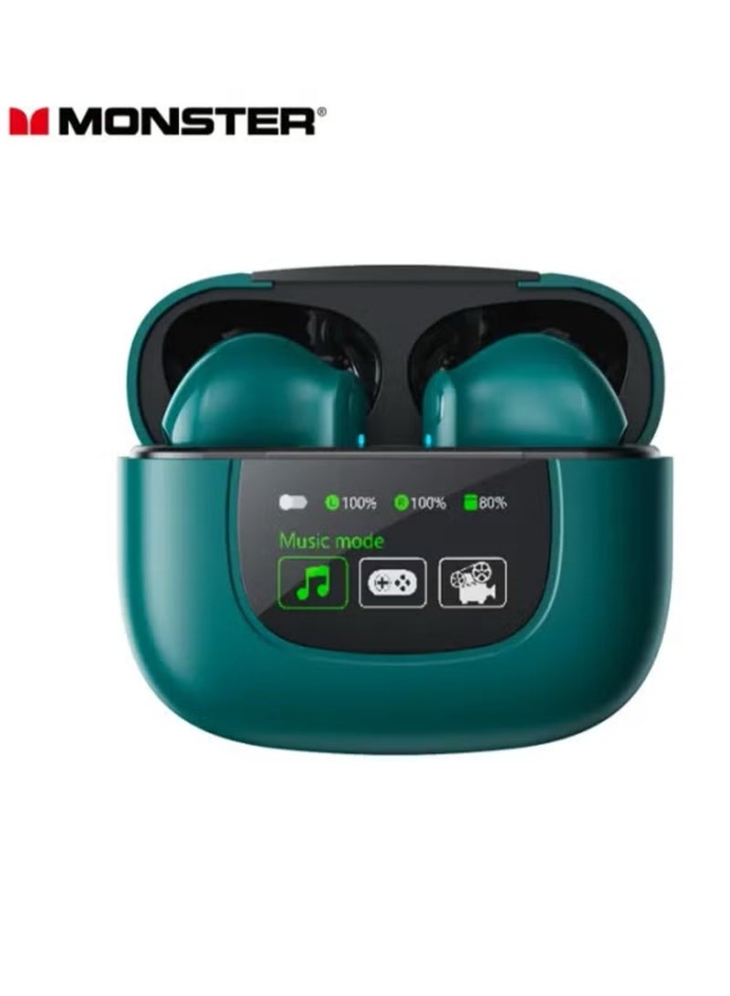 Monster Monster XKT20 Wireless Bluetooth Earbuds Gaming Headphones Deep Bass Low Latency Game Headset with Built-in Microphone Noise Canceling Green  - Image 3