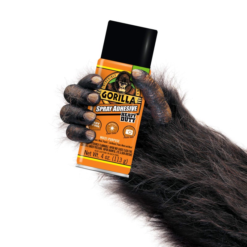 Gorilla Gorilla Heavy Duty Spray Adhesive, Multipurpose and Repositionable, 4 Ounce, Clear, (Pack of 1)  - Image 2