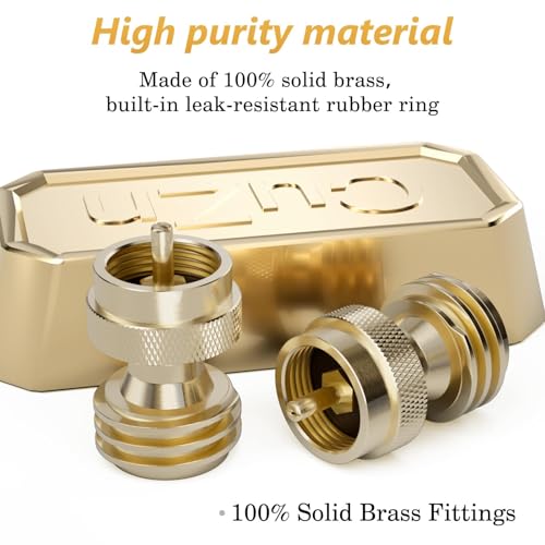 NUPICK Propane Tank Adapter, 1 Lb to 20 Lb Converter, Hook Up Small Propane Tanks to BBQ Grill, 100% Solid Brass Construction - Image 3