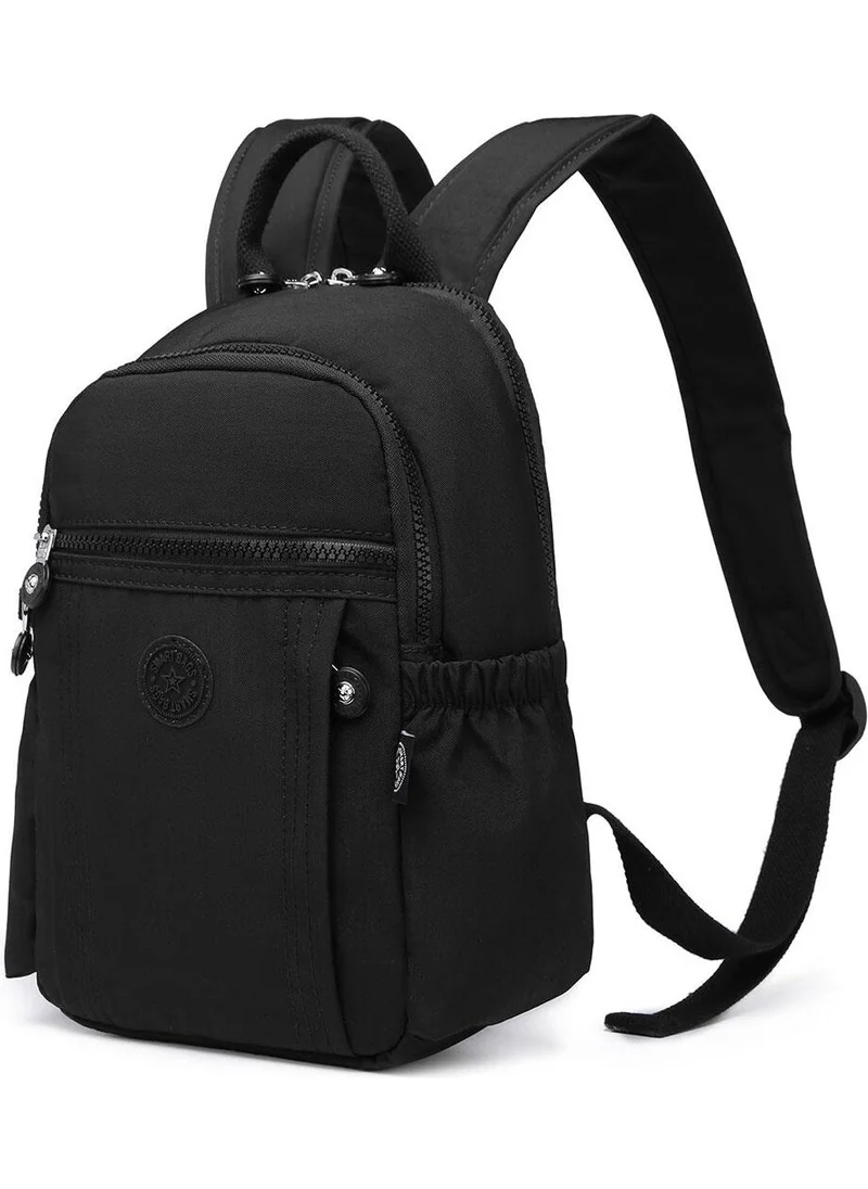 Smart Bags Small Size Women's Backpack Crinkle Fabric 3179 Black