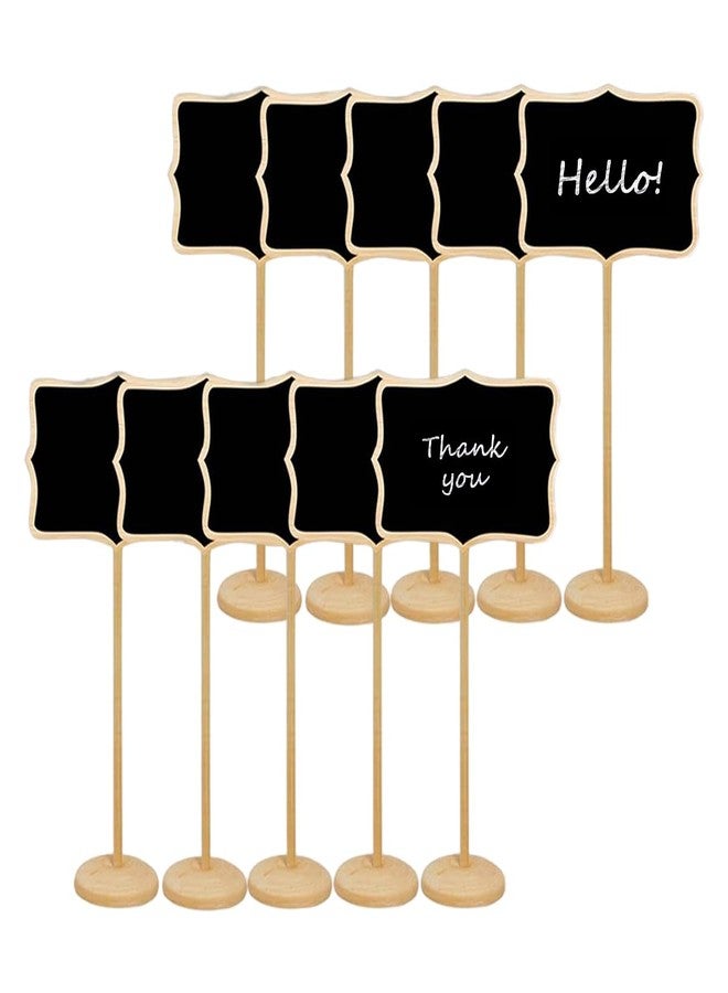 Climberty® 10Pcs Mini Chalkboard Sign Stands Writable Message Chalkboard Labeling Signs for Buffet or Food, Decorative Nameplates with Wooden Base for Catering, Wedding, Party, Festivals, 3.3x2.4 inch - Image 1