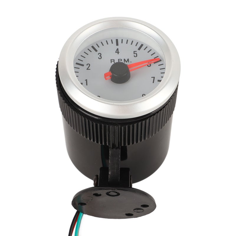 مقياس دورات LED مقاس 2 بوصة (52 مم) عالي الدقة من بناء ABS - مقاس مصباح خلفي عرض واضح مقاس دورات دائري لمركبات البنزين ذات 1 و4 و6 و8 أسطوانات - Image 4
