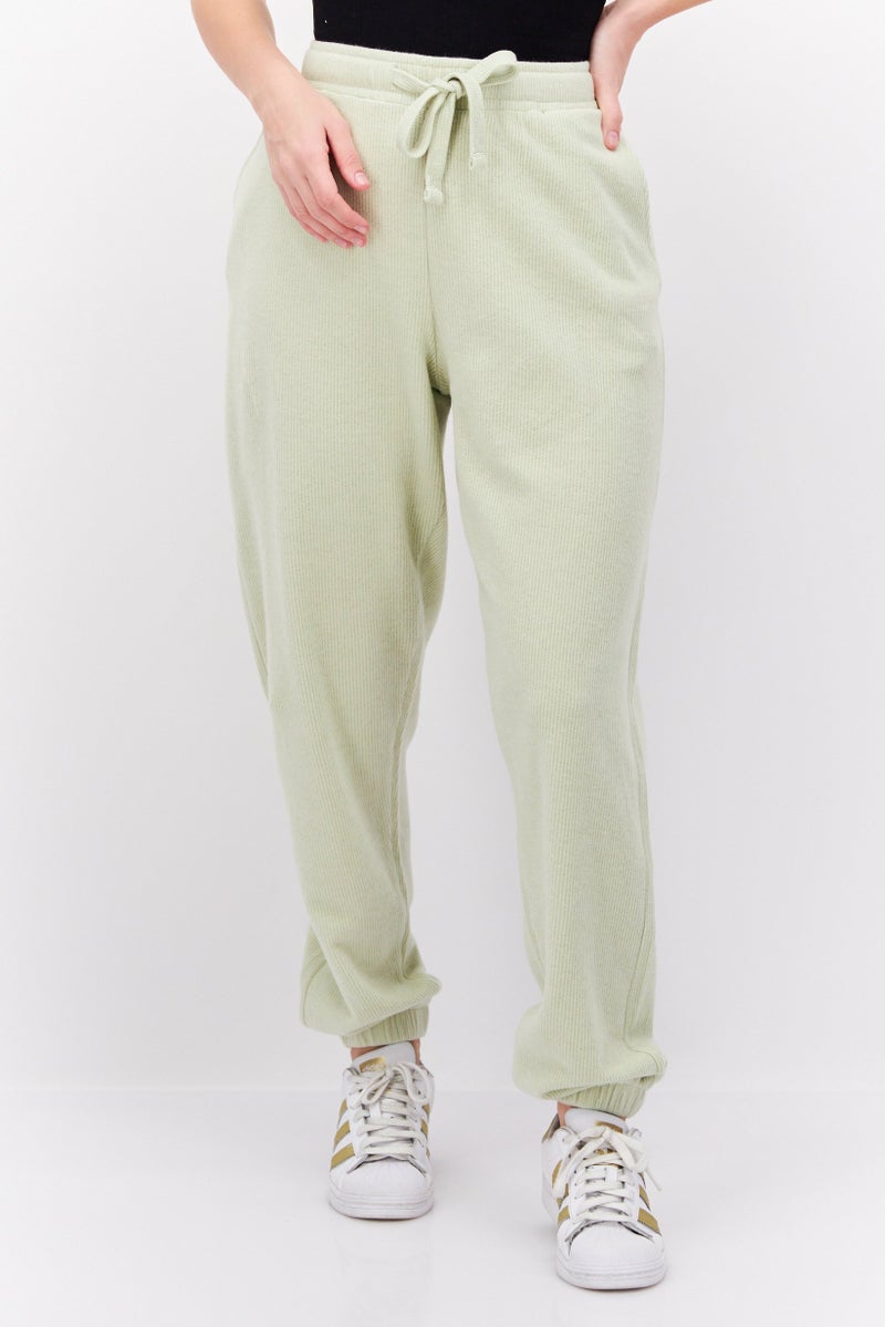 NAH/ Studio Women Ribbed Jogger Pant, Light Green  - Image 1