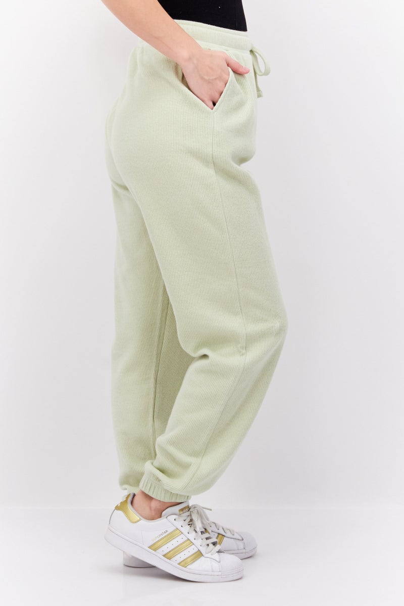 NAH/ Studio Women Ribbed Jogger Pant, Light Green  - Image 2