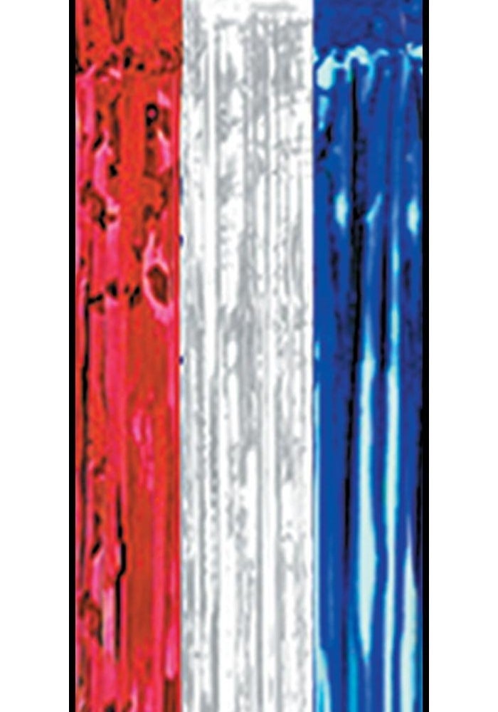 Beistle Patriotic Metallic Table Skirt - 30" x 14' Red/Silver/Blue Party Accessory for 4th of July and Labor Day