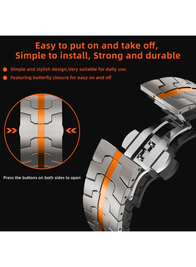 general Metal Band for Apple Watch 49mm 45mm 44mm 42mm, Premium Stainless Steel Metal Replacement Band for iWatch Ultra 2/SE/Series 10 9 8 7 6 5 4 3 2 1 - Image 3