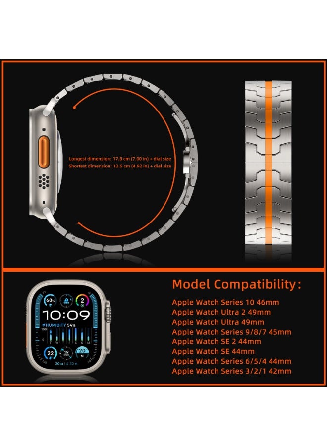 general Metal Band for Apple Watch 49mm 45mm 44mm 42mm, Premium Stainless Steel Metal Replacement Band for iWatch Ultra 2/SE/Series 10 9 8 7 6 5 4 3 2 1 - Image 4