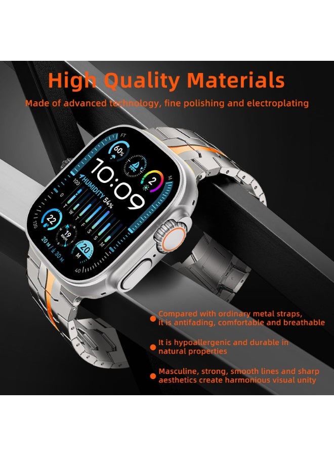 general Metal Band for Apple Watch 49mm 45mm 44mm 42mm, Premium Stainless Steel Metal Replacement Band for iWatch Ultra 2/SE/Series 10 9 8 7 6 5 4 3 2 1 - Image 2