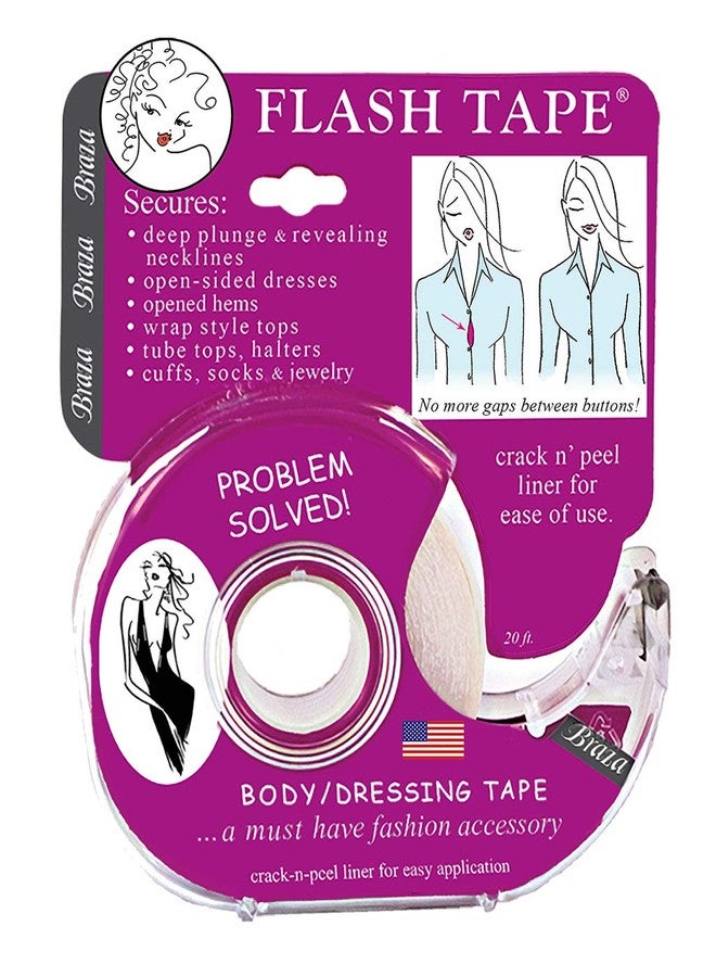 Braza Flash Tape - Double Sided Clothing Tape,Clear,20 ft roll - Image 1