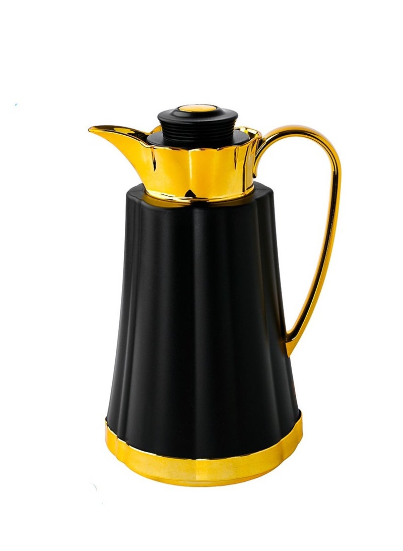 باصرة ترمس شاي وقهوة باصرة 1 لتر – يحافظ على الحرارة 12 ساعة والبرودة 24 ساعة، تصميم أنيق لون اسود - Image 4