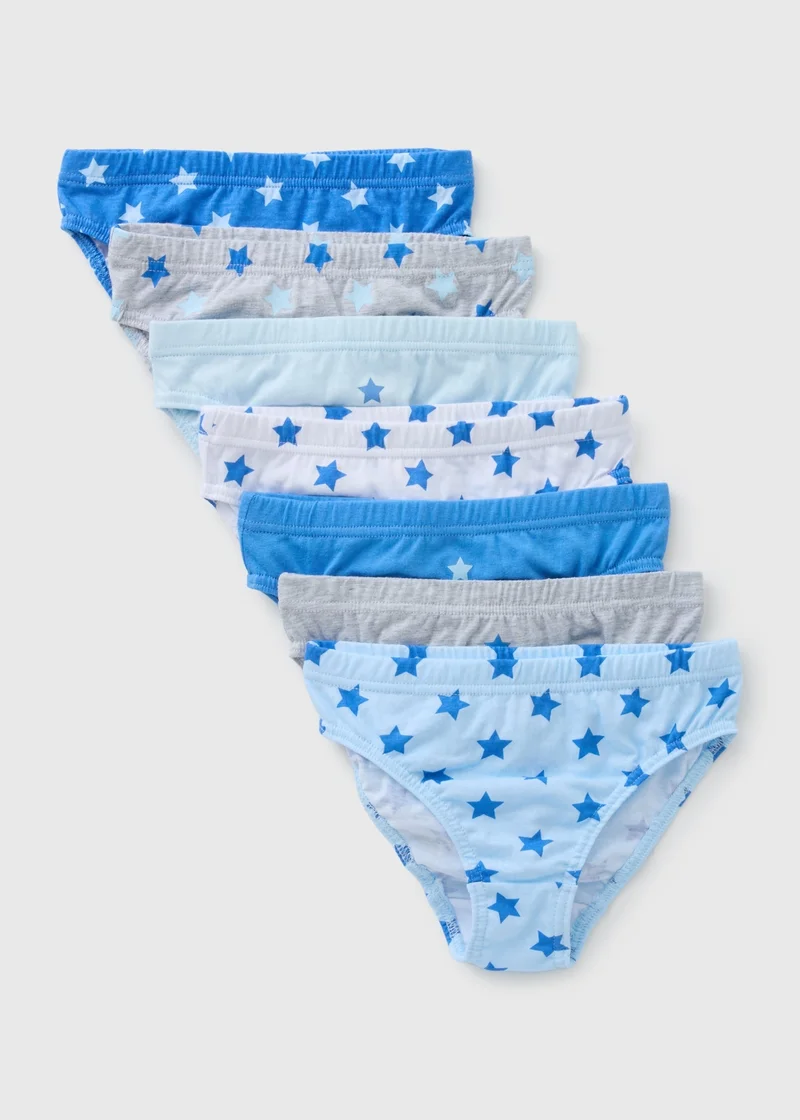 Matalan 7 Pack Boys Blue Star Briefs