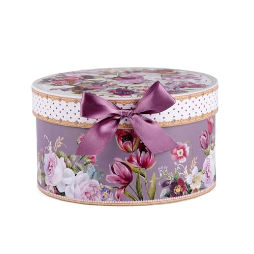 STP GOODS Bone China Tea/Coffee Cup and Saucer in Gift Box Fine Bone China Coffee Cup with Saucer Tea Cup and Saucer Set of One (Flowers 300ml) - Image 3