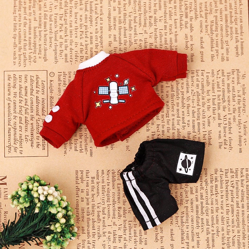 OB11 Doll Clothing Set Sweater Outfit Red Hoodie suit 