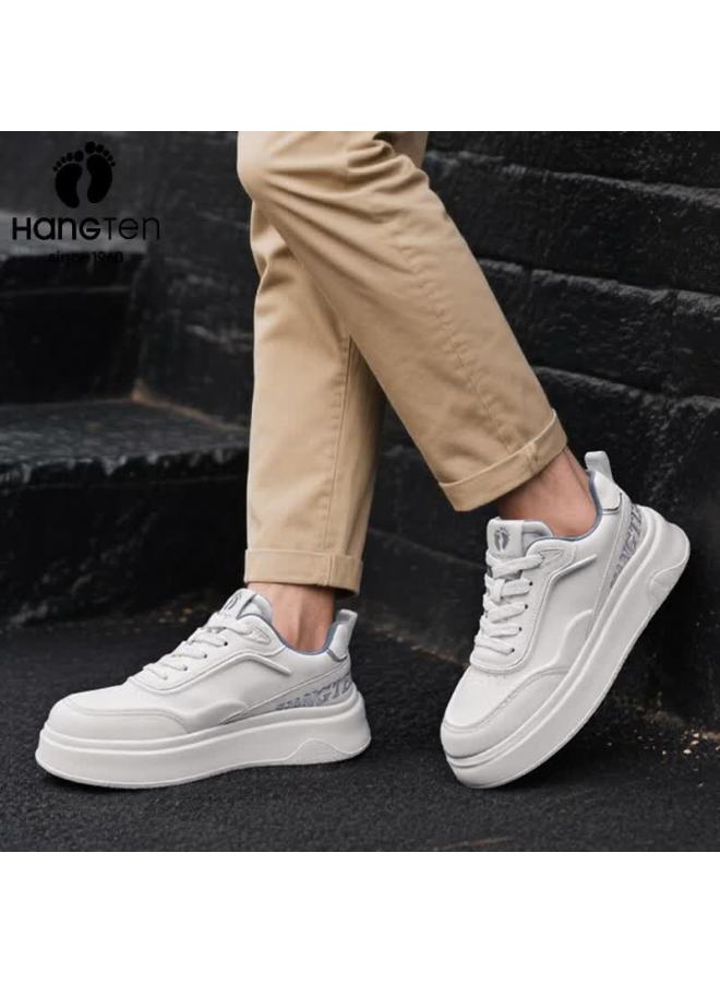 Hang Ten Men's Spring New Trendy Casual Sneakers Height Increasing White Shoes Comfortable Waterproof Wear-resistant Soft Sole Shoes For Men - Image 5