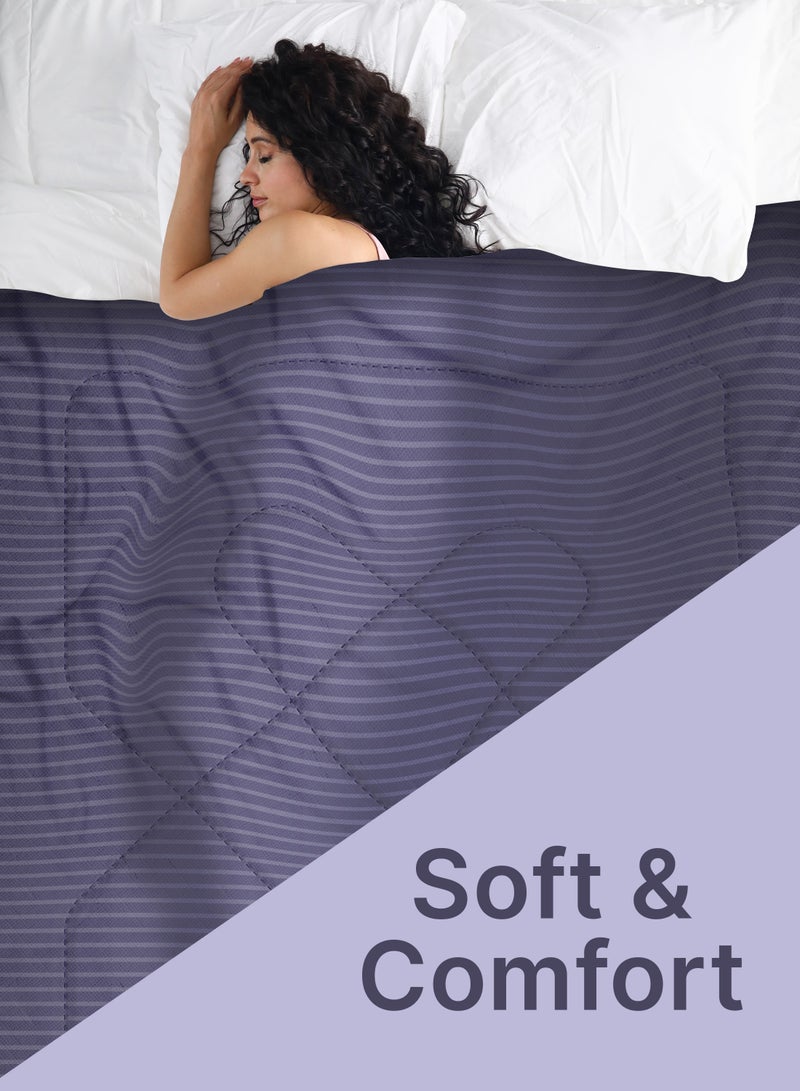 طاب مساؤك لحاف مزدوج من كوزي دريمز لجميع المواسم - 200×220 سم بنفسجي - Image 4