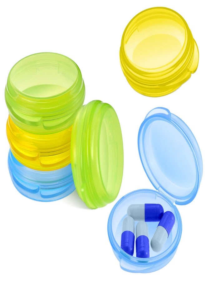 Patelai 6 Packs Small Pill Organizer Box, Travel Pill Container Portable Daily Mini Medicine Case Holder for Pocket Purse Briefcase Cod Liver Oil Jewelry Beads Earplug Storage Box(Blue, Green, Yellow - Image 1
