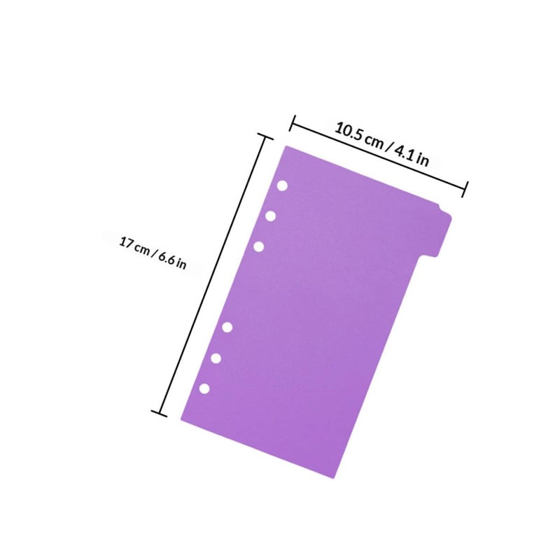 Purple 6 Hole Plastic Binder Dividers 12 Pages Reusable Index Sheets for Office School - Image 3