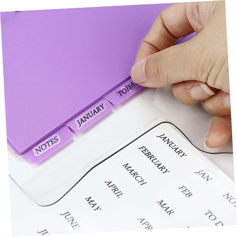 Purple 6 Hole Plastic Binder Dividers 12 Pages Reusable Index Sheets for Office School - Image 5