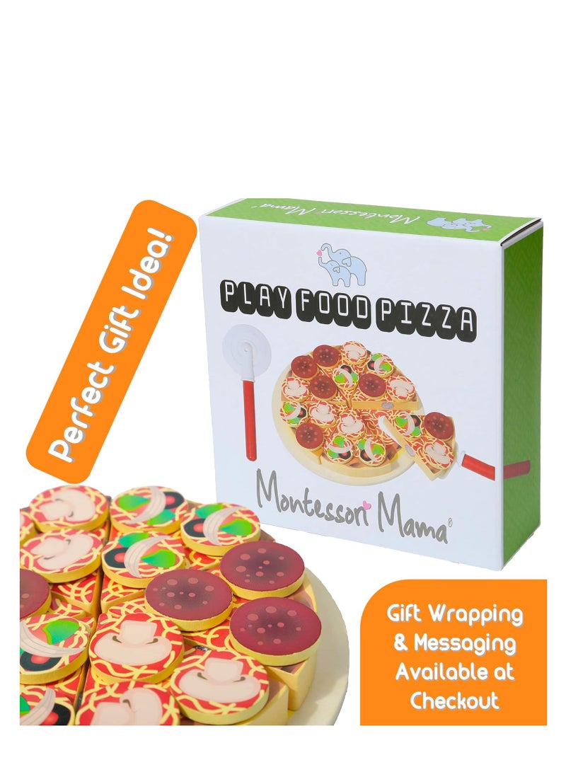 Zikra Montessori Mama Pretend Play Food Pizza Set  Kitchen Toys Pizza Play Set Toy Pizza Set for Kids 3-5  Pizza Toys Play Kitchen Accessories for 3 Year olds - Image 3