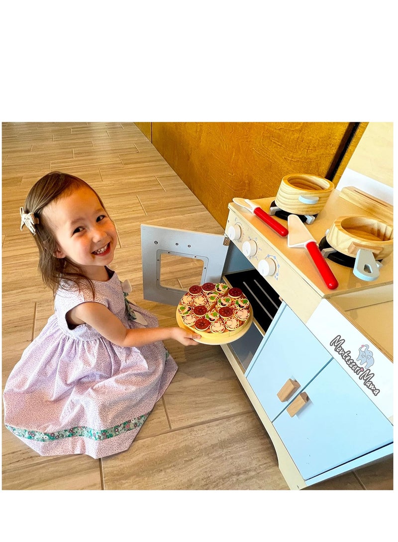 Zikra Montessori Mama Pretend Play Food Pizza Set  Kitchen Toys Pizza Play Set Toy Pizza Set for Kids 3-5  Pizza Toys Play Kitchen Accessories for 3 Year olds - Image 2