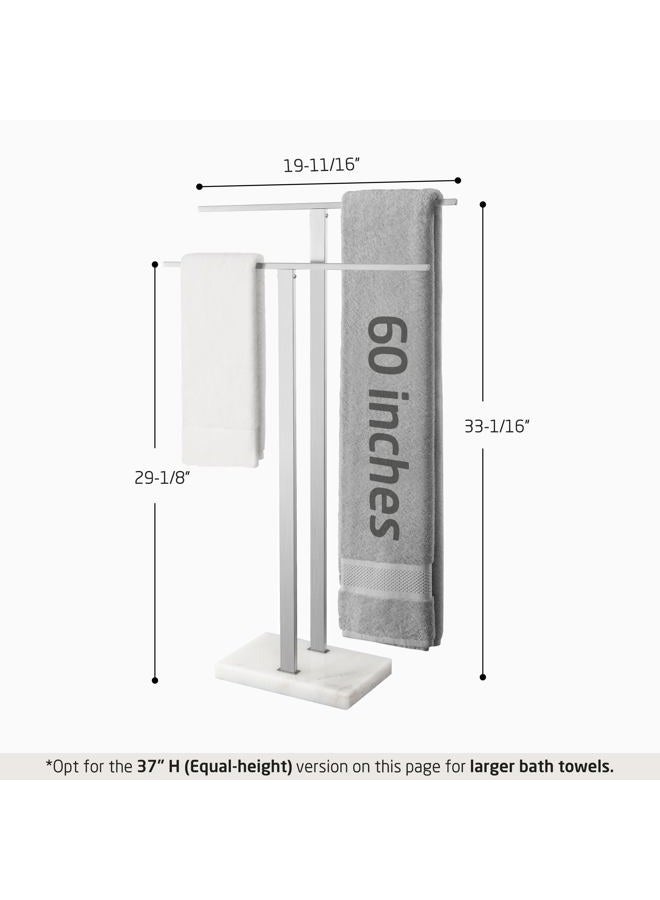Kes Standing Towel Racks for Bathroom 2-Tier, Floor Towel Rack Stand with Heavy Marble Base, Upgrade Steady Freestanding Design, Pro-Grade 18/8 Stainless Steel Brushed Finish, BTH217-2 - Image 5
