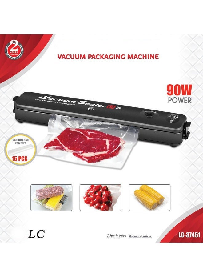 ال سي ماكينة تغليف وتفريغ الهواء 90 واط آلة فاكيوم أوتوماتيكية لحفظ الطعام مع أكياس مجانية - Image 1