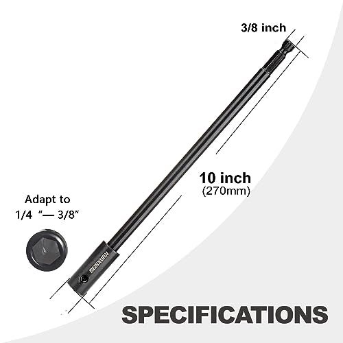 GEINXURN Tools Hole Saw Extension Chuck, 10-Inch x 3/8-Inch Hex Shank Reducing Locking Impact Extension - Image 2