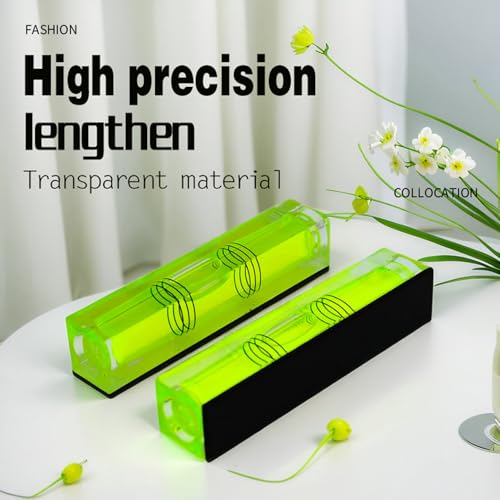The Yan He High precision mini bubble double line small level bubble three line flat ball household level ruler can be turned 180 degrees Magnetic 80 17 15mm4PCS - Image 3