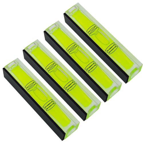 The Yan He High precision mini bubble double line small level bubble three line flat ball household level ruler can be turned 180 degrees Magnetic 80 17 15mm4PCS - Image 1