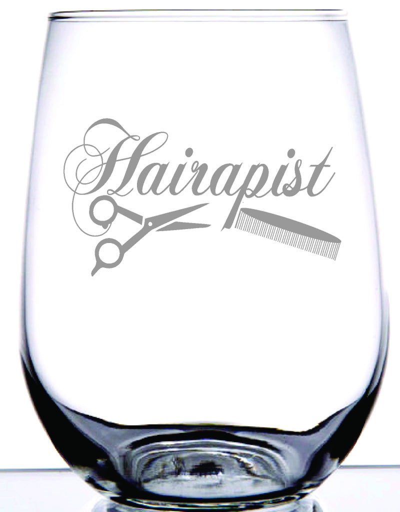 IE Laserware Hairapist Stemless Wine Glass | Elegantly Stylish Glass for Hairdresser Stylist Barber Beautician | Men or Women | Laser Etching Creates Frosted Design - Image 4