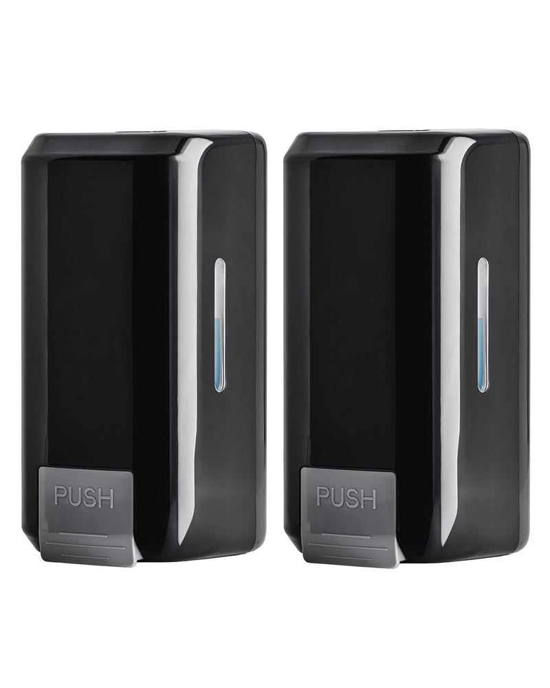 EnBath Wall Mounted Soap Dispenser with Large 34 oz. Capacity (2-Pack) - Black Commercial Hand Soap Dispensers or Hand Sanitizer Wall Mount Units That Hold 25 pct More Than Other Brands - ADA Compliant - Image 1