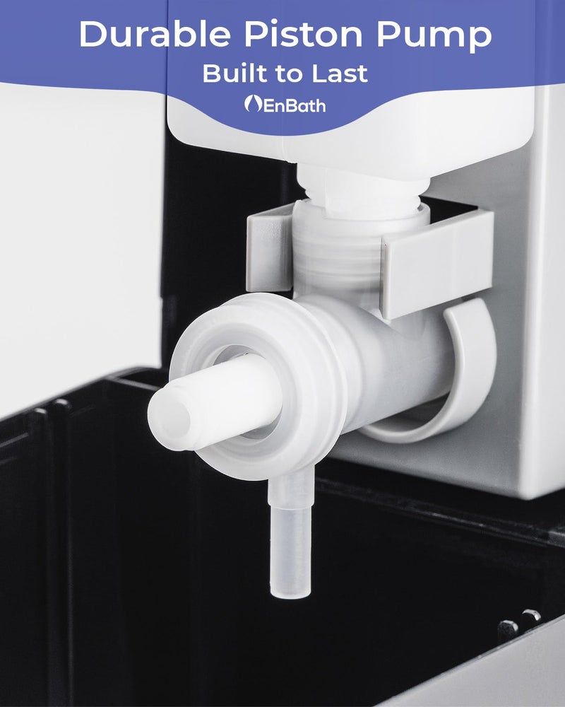 EnBath Wall Mounted Soap Dispenser with Large 34 oz. Capacity (2-Pack) - Black Commercial Hand Soap Dispensers or Hand Sanitizer Wall Mount Units That Hold 25 pct More Than Other Brands - ADA Compliant - Image 4