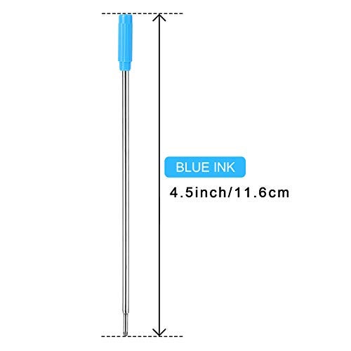Jovitec 24 Pieces Replaceable Ballpoint Pen Refills Metal Pen Ink Refills Smooth Writing 4.5 Inch (11.6 cm) and 1 mm Medium Tip for Gifts Office(Blue) - Image 2
