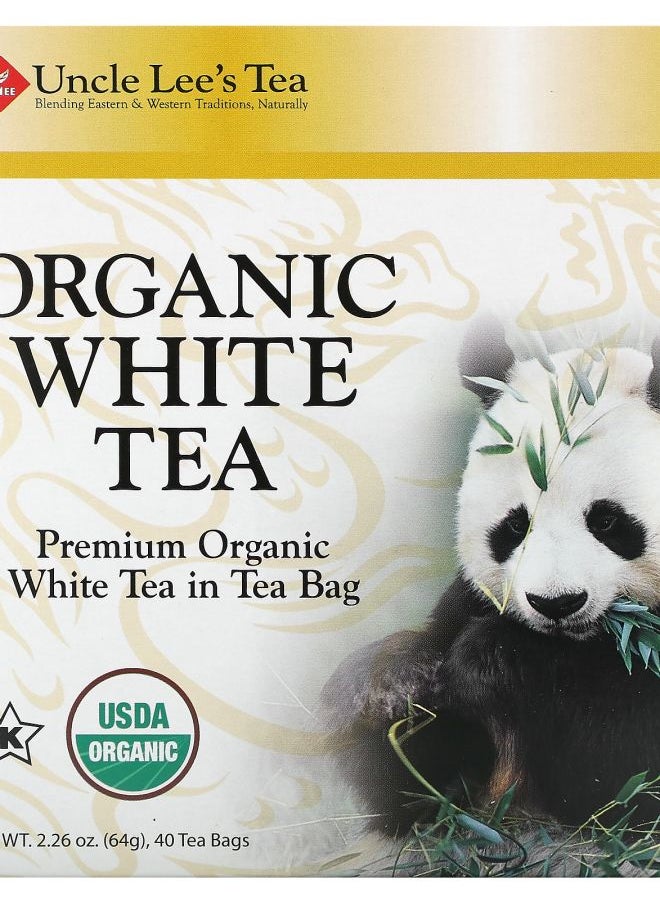 Uncle Lee's Tea Organic White Tea 40 Tea Bags 2.26 oz (64 g) 