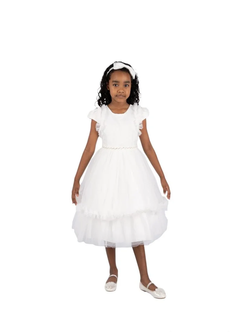 دىدانيالا Eleanor White Party Dress with headband