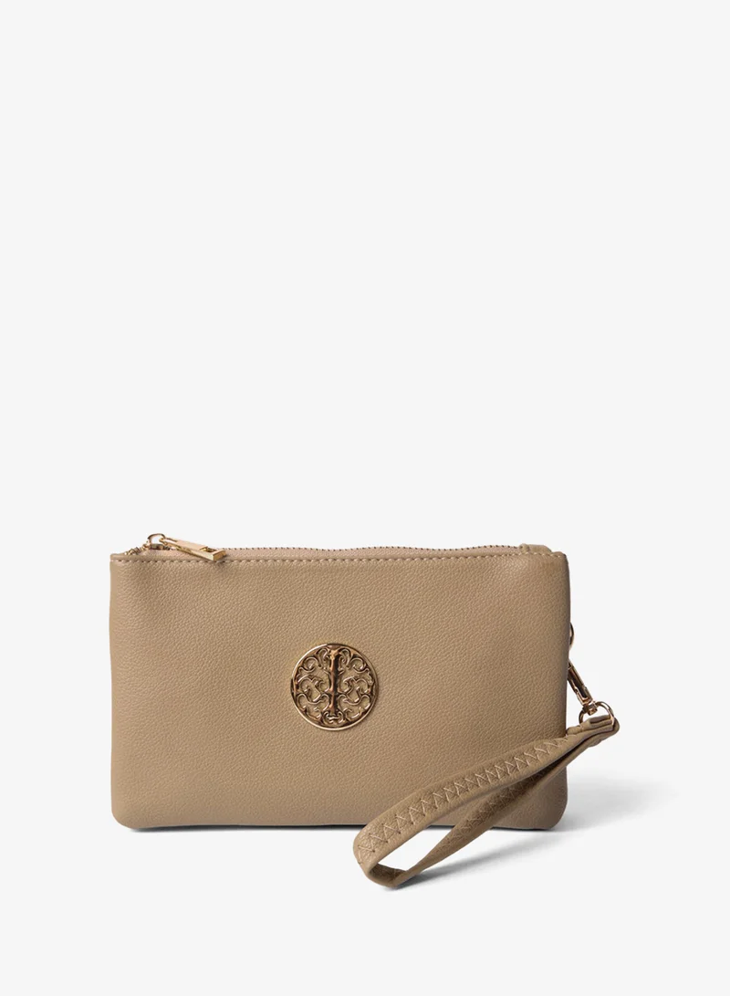 بلو فانيلا Detailed Zip Up Purse With Detachable Strap