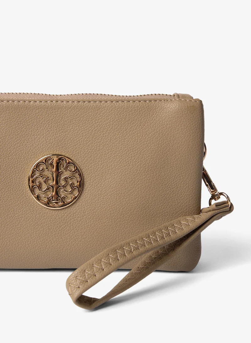 بلو فانيلا Detailed Zip Up Purse With Detachable Strap