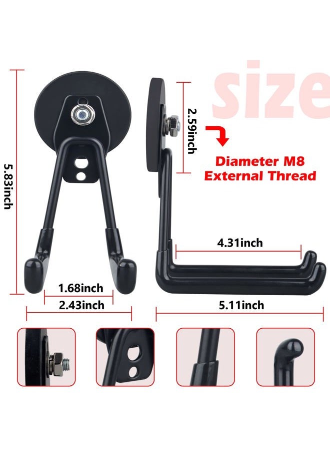 ULIBERMAGNET Magnetic Hooks,Heavy Duty Extra Large Hooks,Power Tool Organizer for Workshop Organization, 2 Pack Tool Hooks for Cordless Drill,Garden Tool,Metal Cabinet,Steel Pegboard(Black) - Image 4