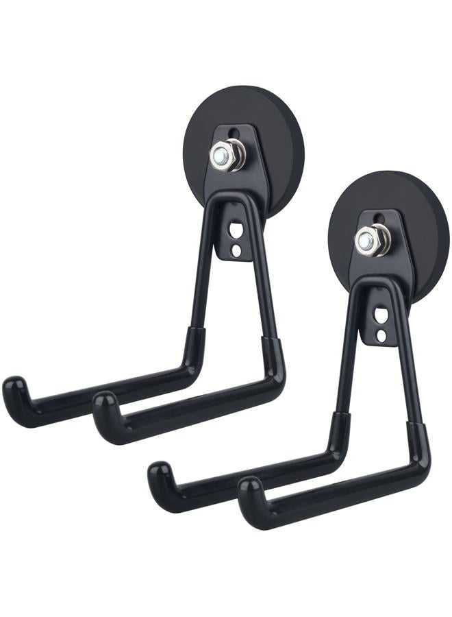 ULIBERMAGNET Magnetic Hooks,Heavy Duty Extra Large Hooks,Power Tool Organizer for Workshop Organization, 2 Pack Tool Hooks for Cordless Drill,Garden Tool,Metal Cabinet,Steel Pegboard(Black) - Image 1