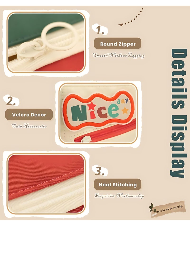 JOSQUEWNN Large Capacity Canvas Pencil Case, Holds 80 Pens, Durable Zippered School Stationery Organizer - Image 3