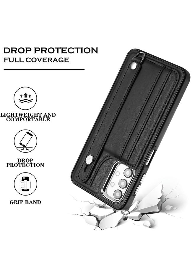 اس-توب جراب هاتف Samsung Galaxy A32 5G مصنوع من الجلد المقاوم للصدمات مع حزام معصم - Image 4