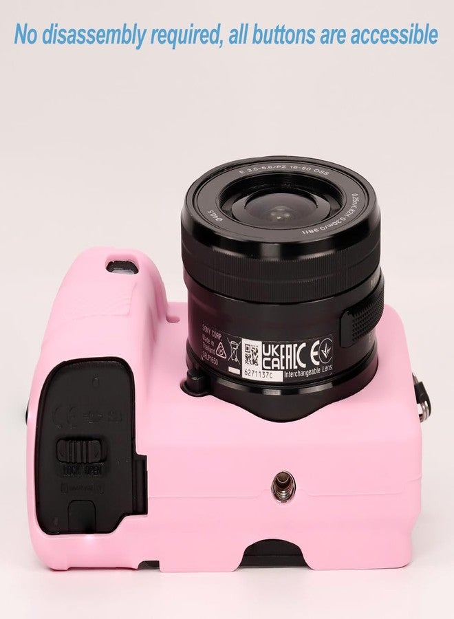 Pocoukate Case for Sony Alpha A6400, A6300, Camera, Soft Silicone Protective Cover Skin with Screen Protector Accessories for Sony Alpha A6400 / 6300 Digital Camera Silicone Cas - Pink - Image 5